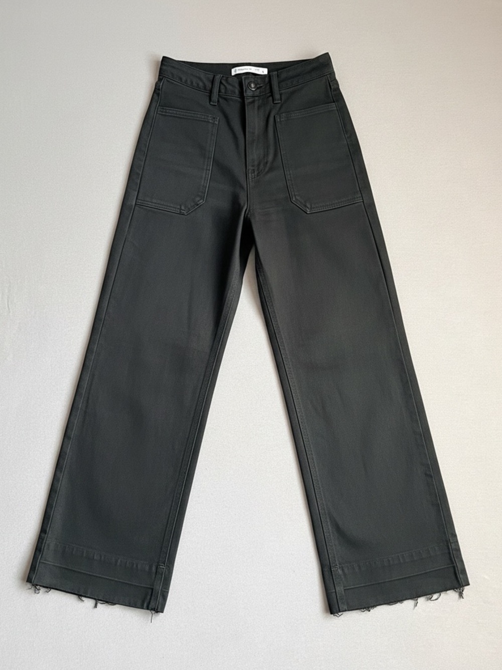 Altar'd State Kristian High Rise Pocket Wide Leg Jeans Dark Olive Green 26